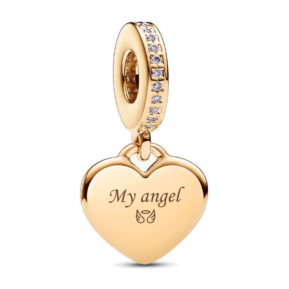 Charm Cuore Pendente da Incidere Dorato Pandora 768761C01 - foto 3
