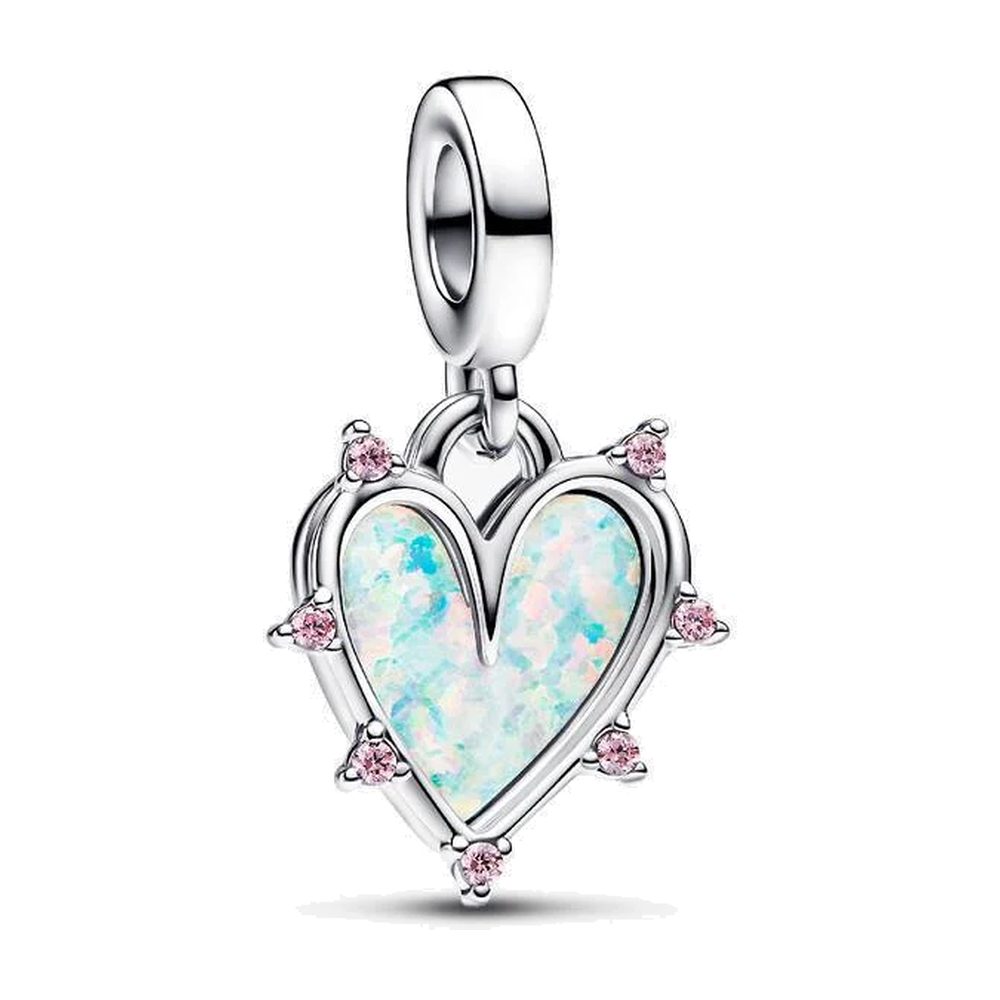 Charm Doppio Pendente Cuore dell'Amicizia Opale Pandora 793434C01