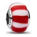 Charm Mini Vetro di Murano Caramella Rossa con Finitura in Platino Pandora 735071C01