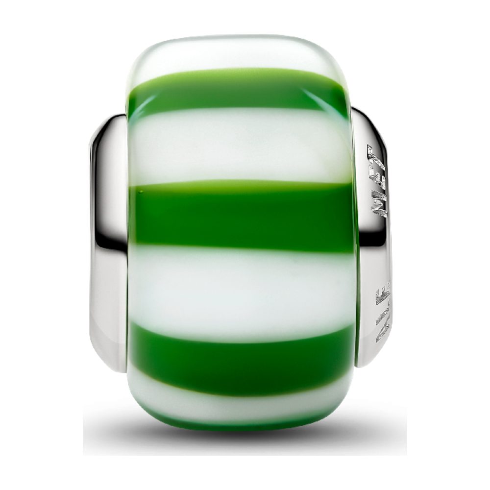 Charm Mini Vetro di Murano Caramella Verde con Finitura in Platino Pandora 735071C02 - foto 2