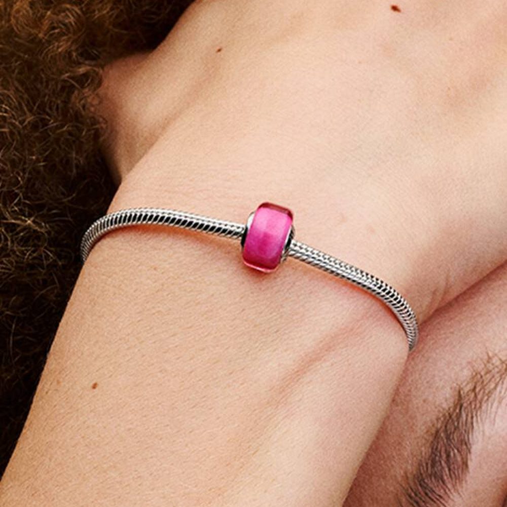 Charm Mini Vetro di Murano Rosa Pandora 793107C00 - foto 2