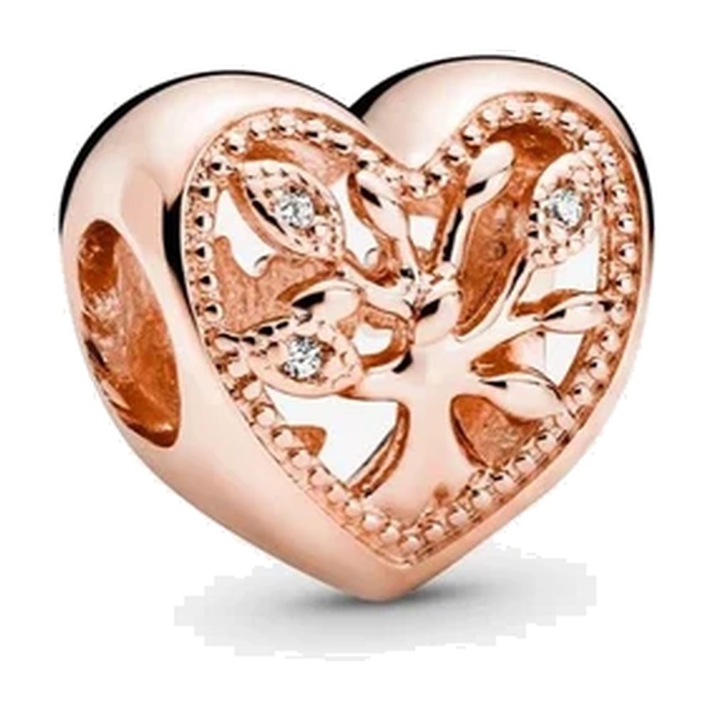 Charm Openwork Cuore Albero della Famiglia Oro Rosa Pandora 788826C01