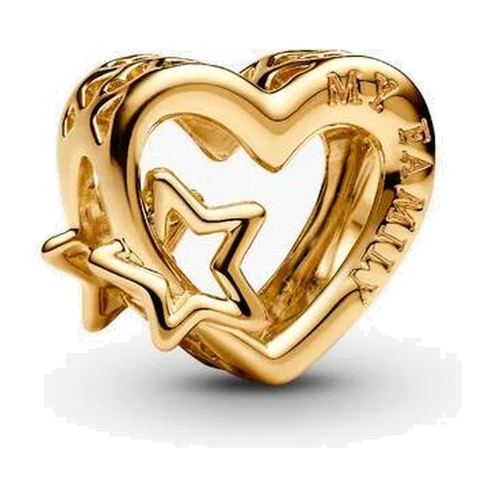 Charm Openwork Cuore con Stella Dorato Pandora 762829C00