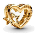 Charm Openwork Cuore con Stella Dorato Pandora 762829C00