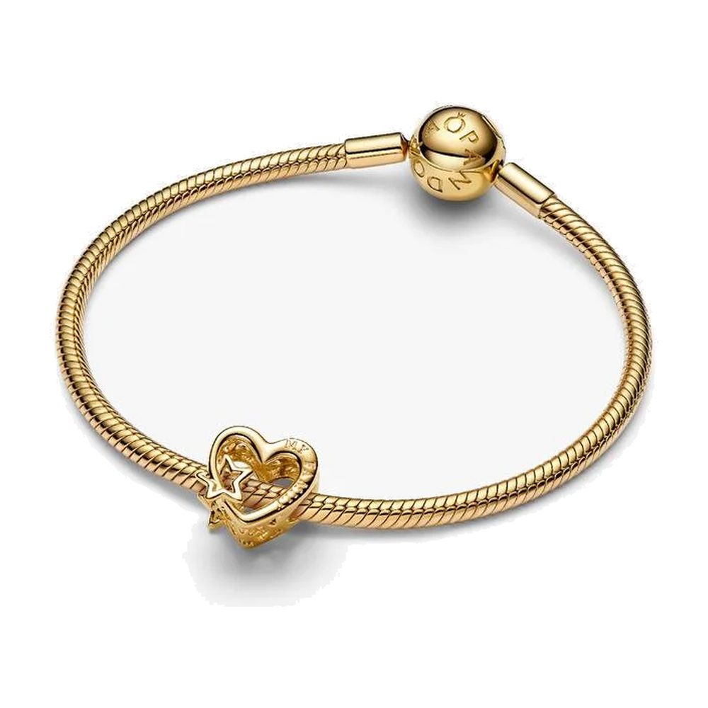 Charm Openwork Cuore con Stella Dorato Pandora 762829C00 - foto 2