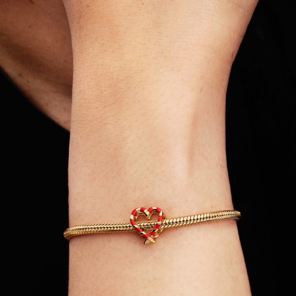 Charm Openwork Cuore di Bastoncini di Zucchero Pandora 765063C01 - foto 4