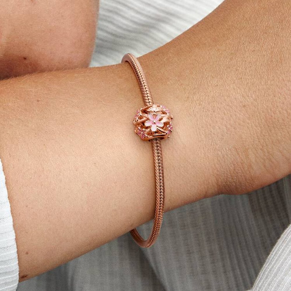 Charm Openwork Margherita Rosa Oro Rosa Pandora 788772C01 - foto 2