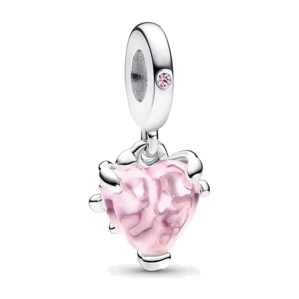 Charm Pendente Albero della Famiglia e Cuore Rosa Pandora 792654C01