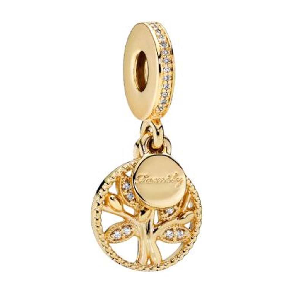 Charm Pendente Albero della Famiglia Scintillante Dorato Pandora 768661C01