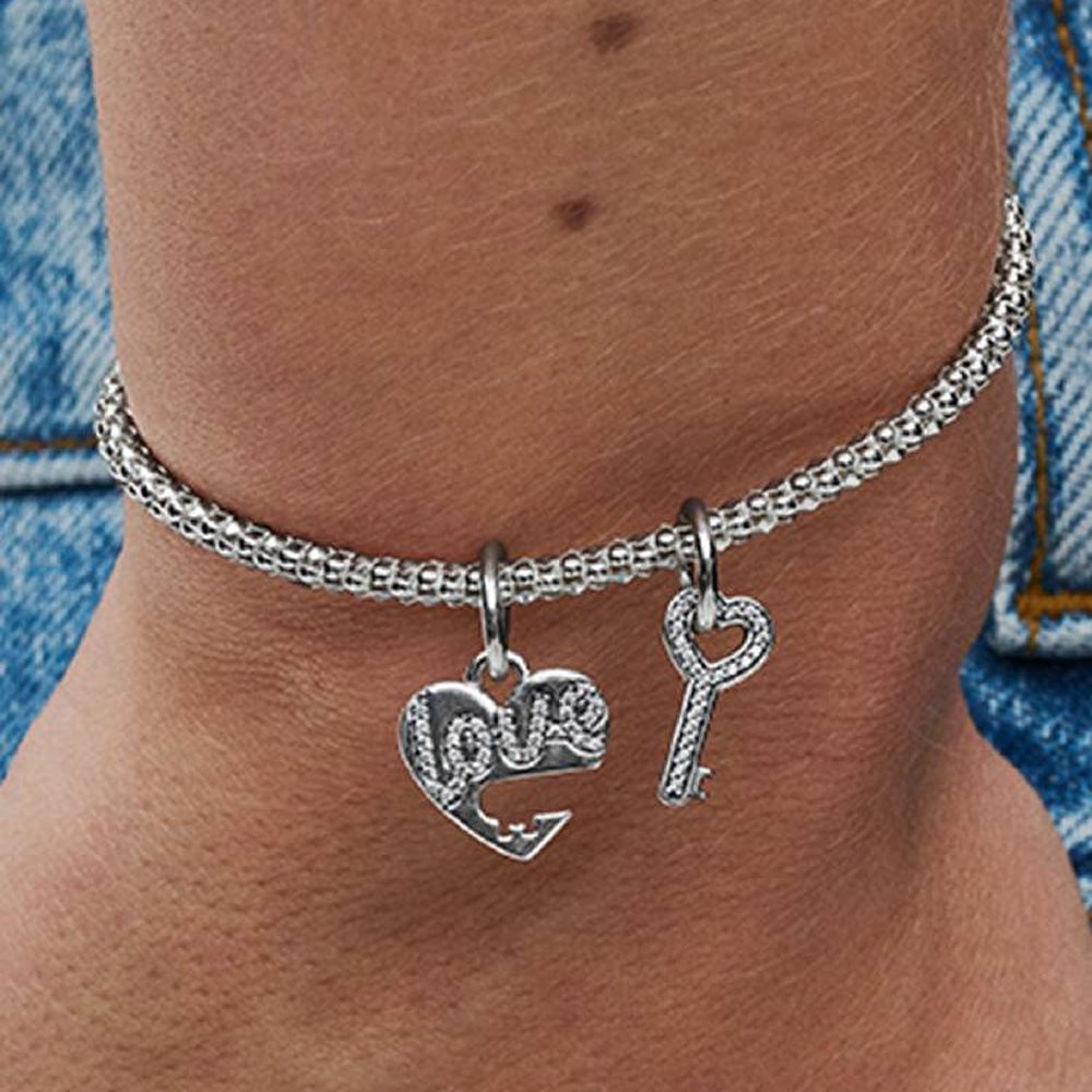 Charm Pendente Cuore e Chiave Divisibile Pandora 793081C01 - foto 2