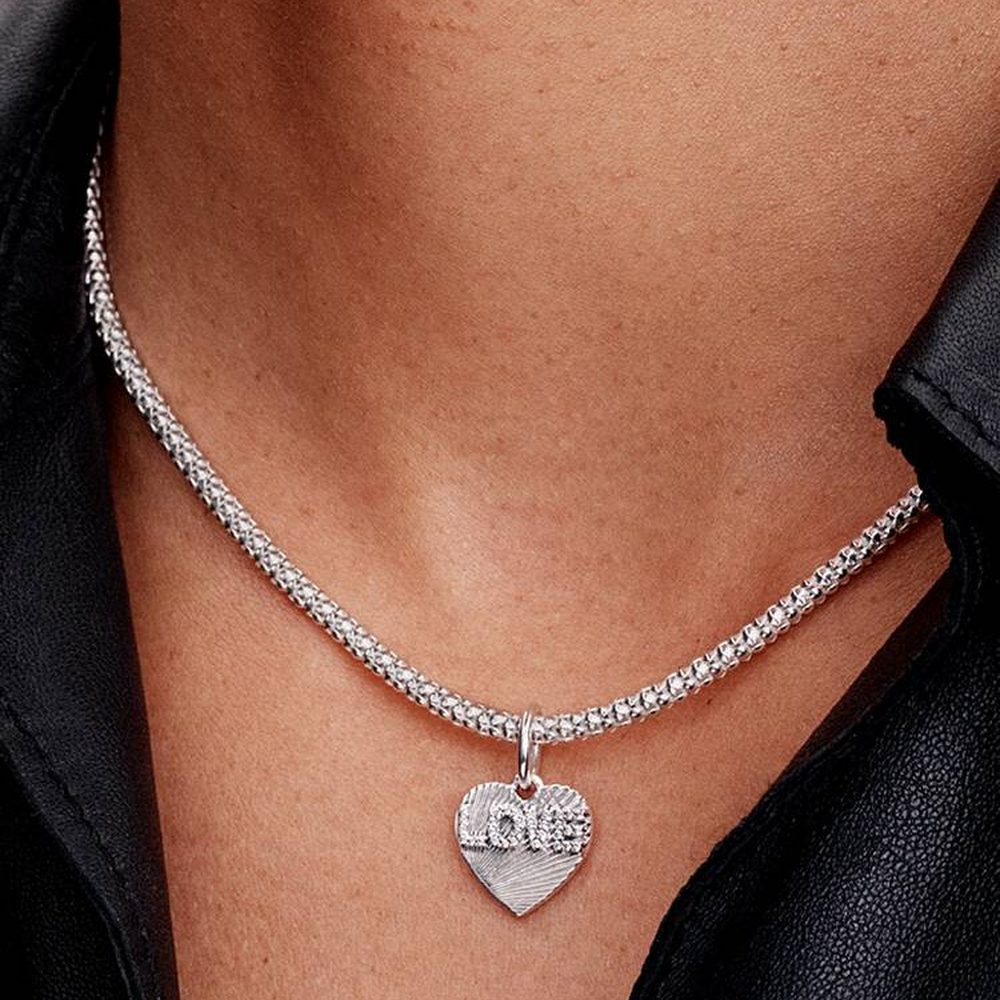 Charm Pendente Cuore “Love” da Incidere in Argento Pandora 793604C01 - foto 2