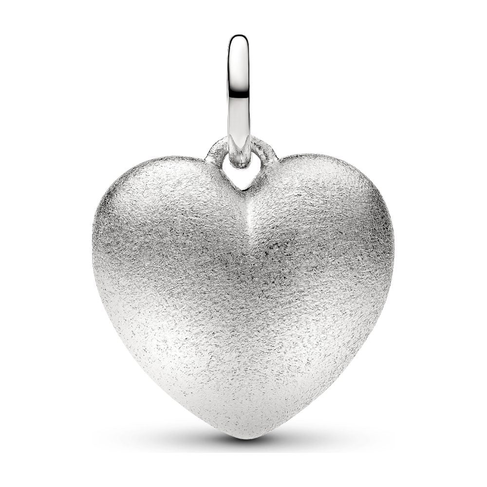 Charm Pendente Cuore Puffy Effetto Opaco con Finitura in Platino Pandora 734908C00 - foto 2