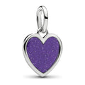 Charm Pendente Cuore Viola da Incidere con Finitura in Platino Pandora 735088C02