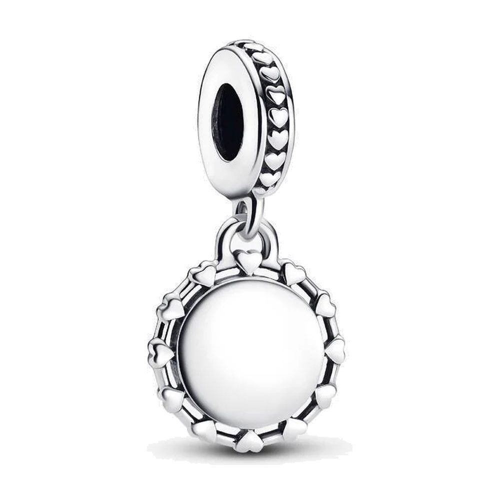Charm Pendente Disco con Cuori da Incidere Pandora 792275C00