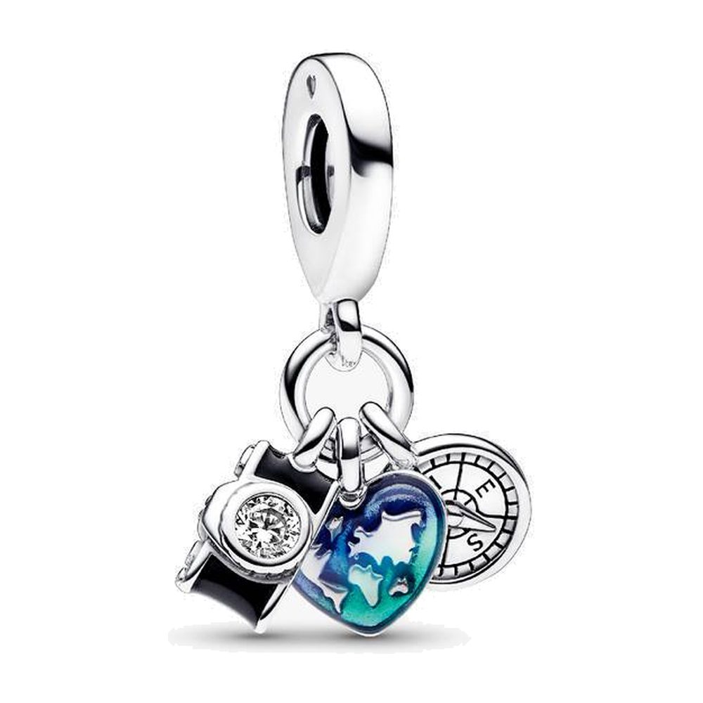 Charm Pendente Fotocamera, Cuore e Bussola Pandora 792703C01