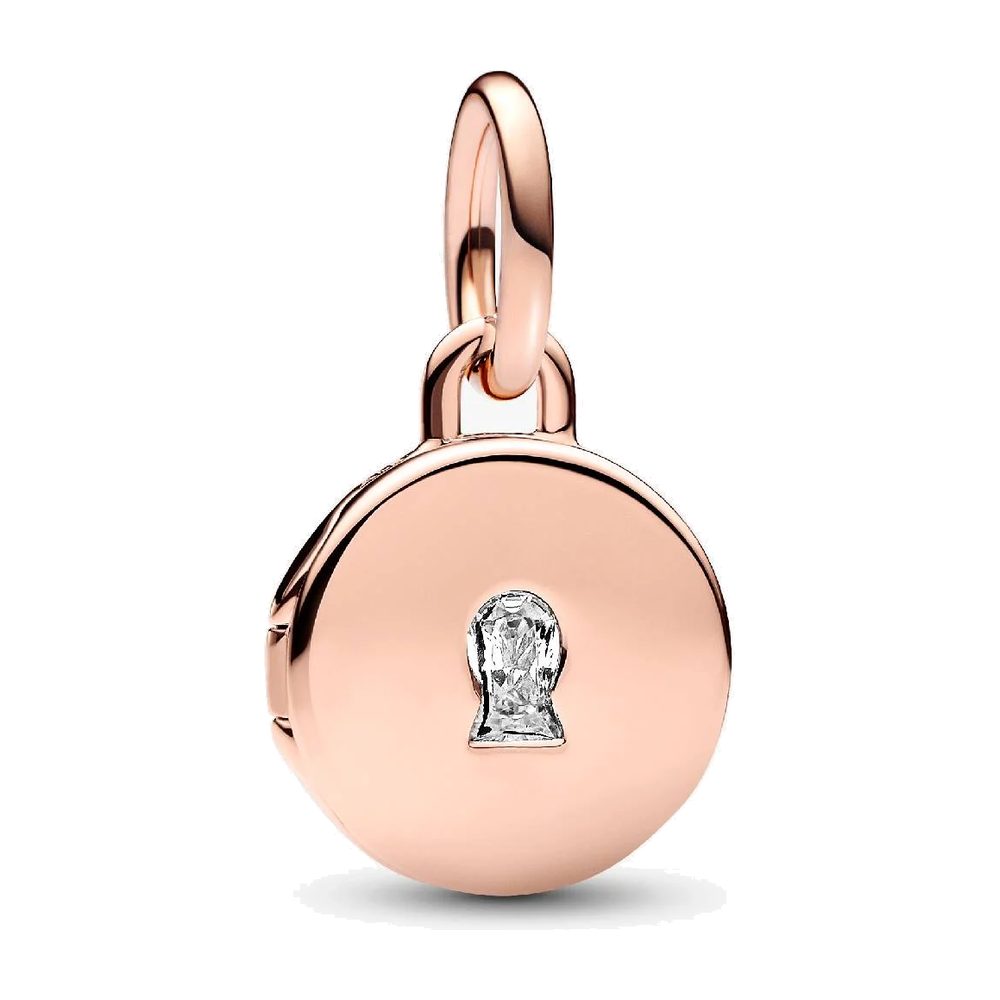 Charm Pendente Lucchetto Apribile da Incidere Oro Rosa Pandora 783066C01