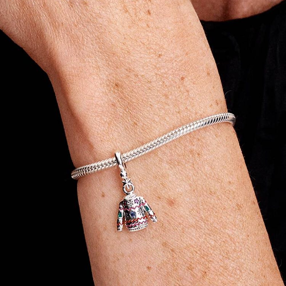 Charm Pendente Maglione di Natale Pandora 793596C01 - foto 2