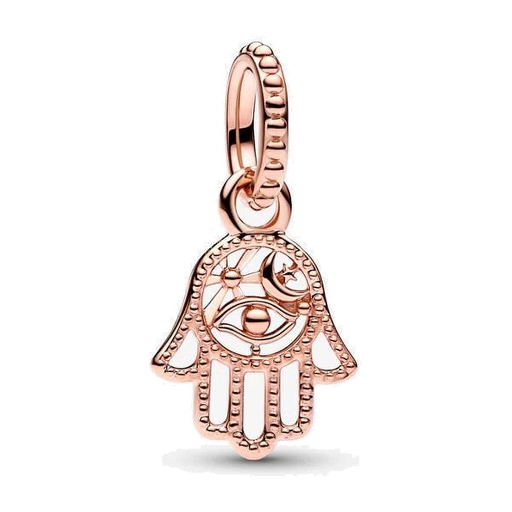 Charm Pendente Mano di Fatima Protettiva Oro Rosa Pandora 789144C00