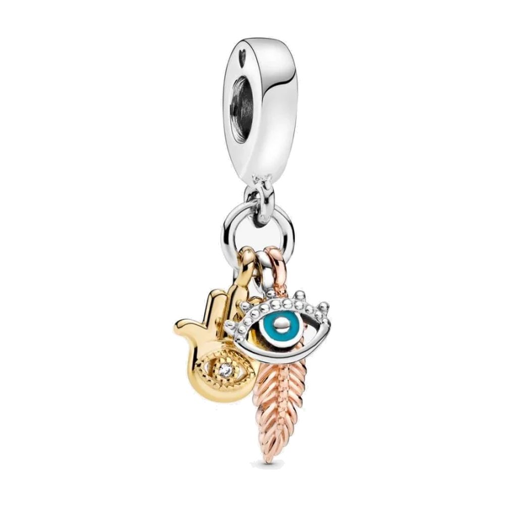 Charm Pendente Spiritualità Mano di Fatima, Occhio e Piuma Pandora 768785C01