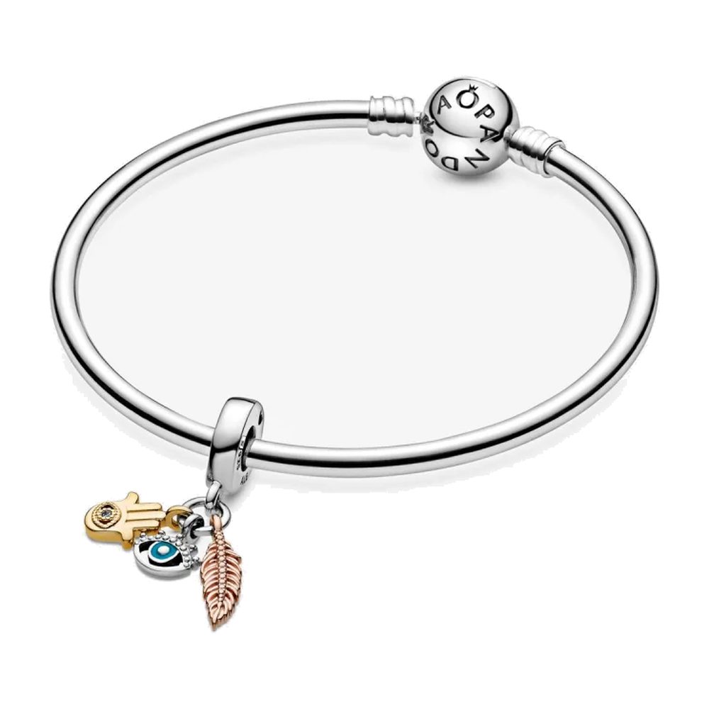 Charm Pendente Spiritualità Mano di Fatima, Occhio e Piuma Pandora 768785C01 - foto 2