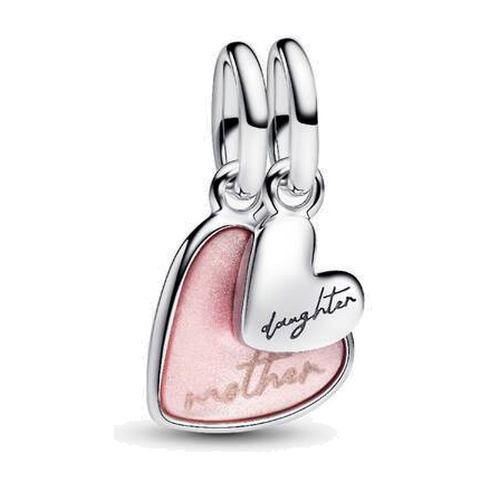 Charm Pendente Unione di Cuori Mamma e Figlia Divisibile Pandora 793766C01