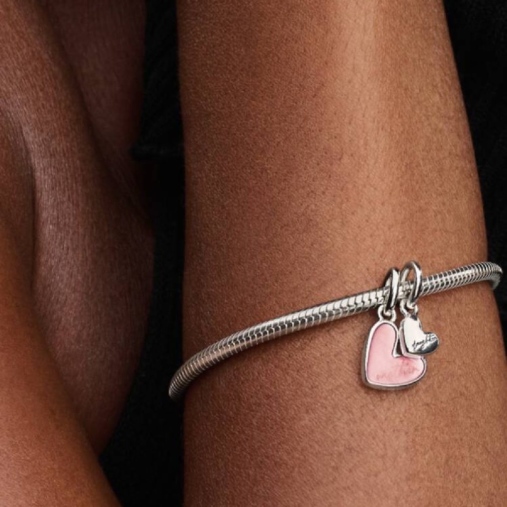 Charm Pendente Unione di Cuori Mamma e Figlia Divisibile Pandora 793766C01 - foto 2