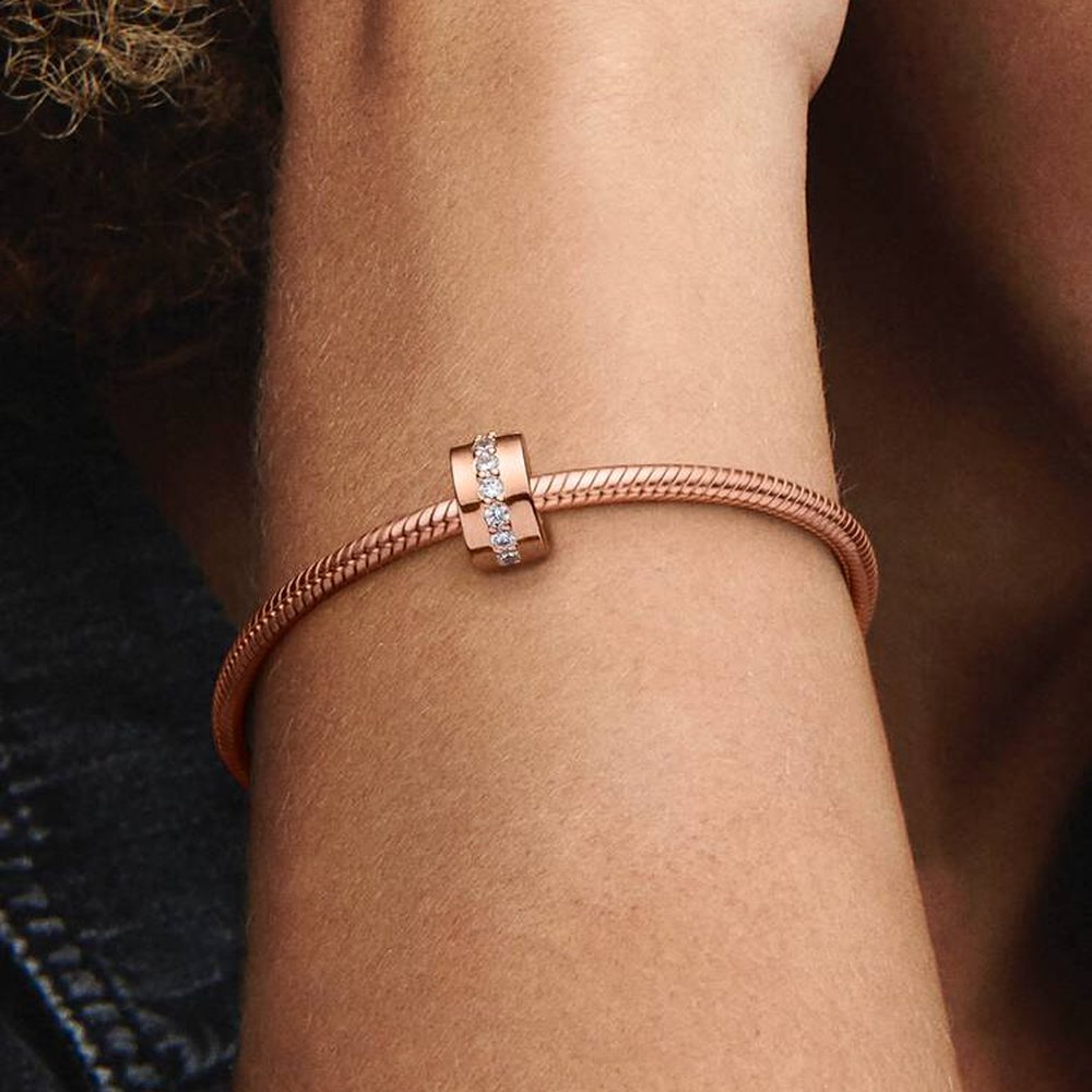 Clip Sentiero Luminoso Oro Rosa Pandora 781972CZ - foto 2