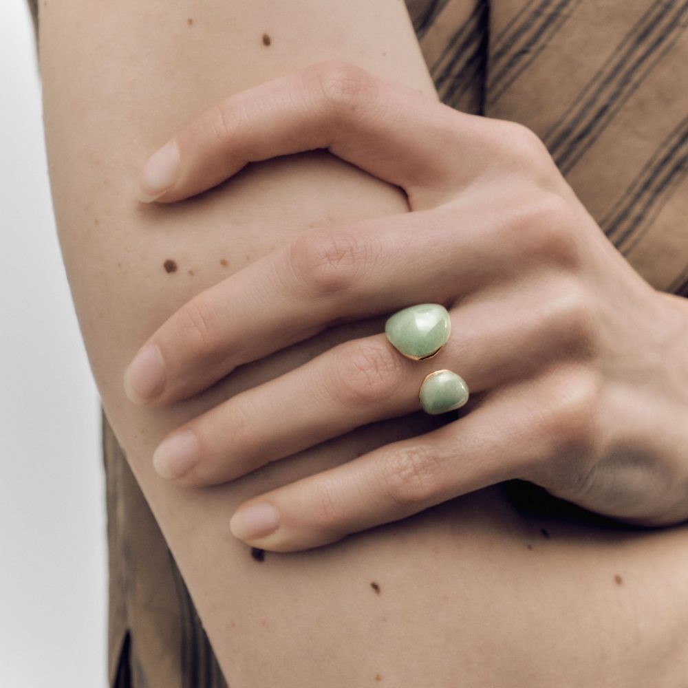 Anello Gravity con Avventurina Verde – PD Paola ANB1-D39 indossato