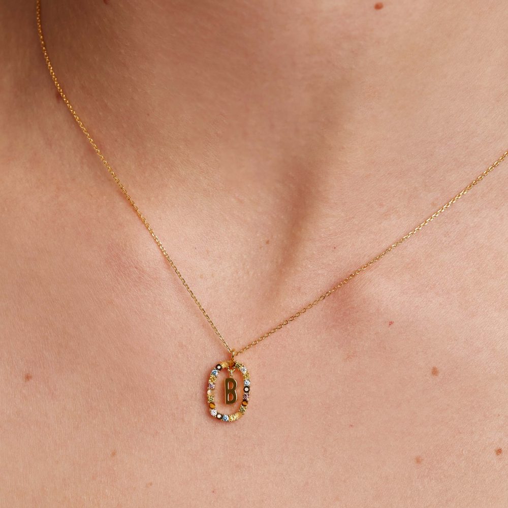 Collana con Lettera B – PD Paola CO01-261 indossato