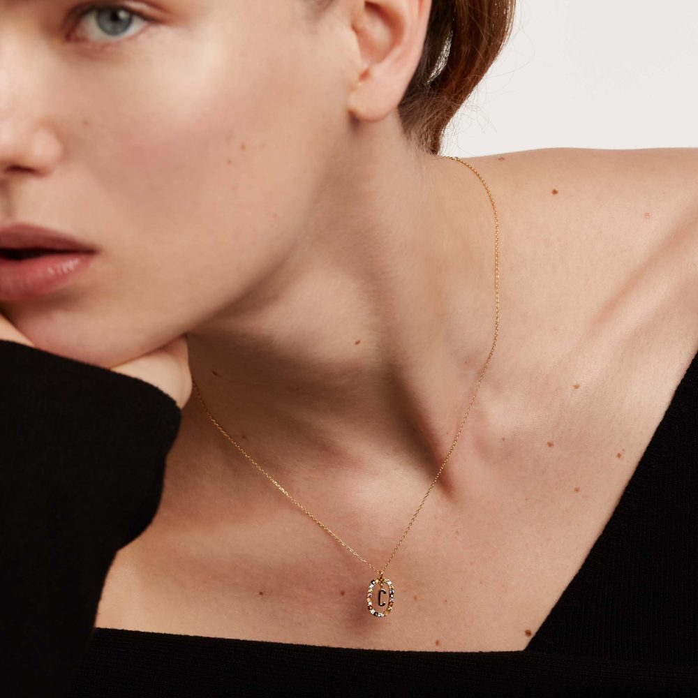 Collana con Lettera C – PD Paola CO01-262 indossato