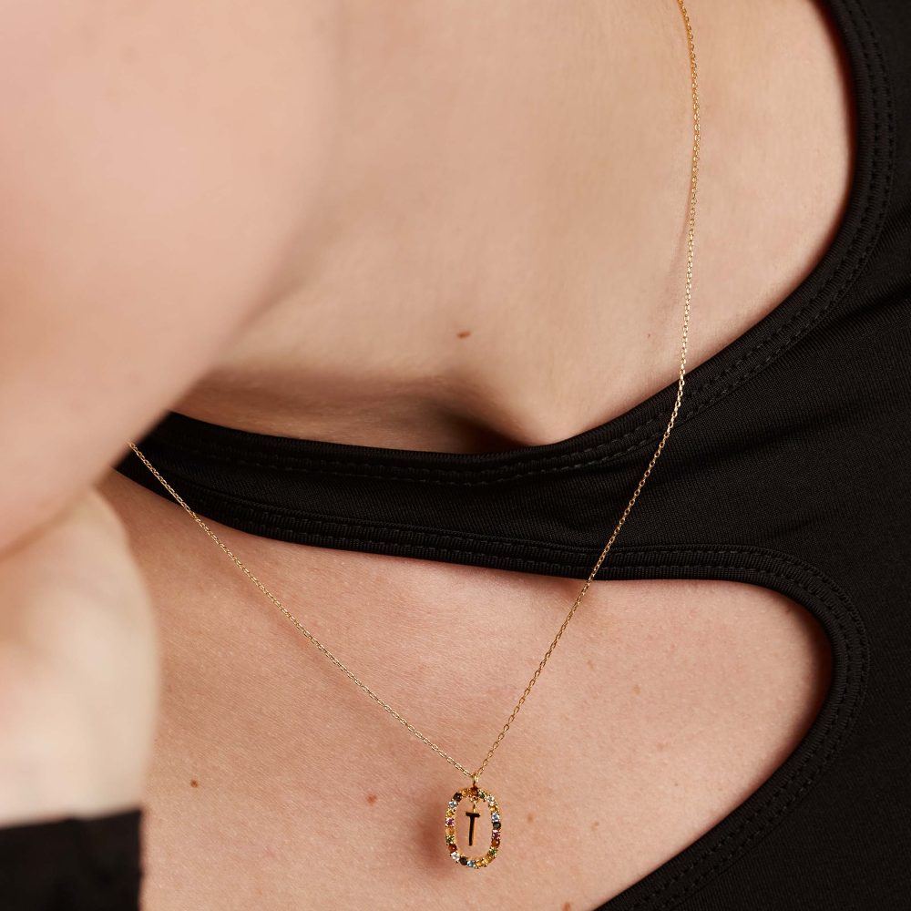 Collana con Lettera T – PD Paola CO01-279 indossato