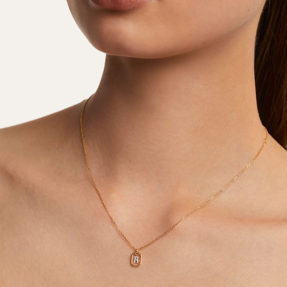 Collana con Lettera R Mini – PD Paola CO01-529 indossato