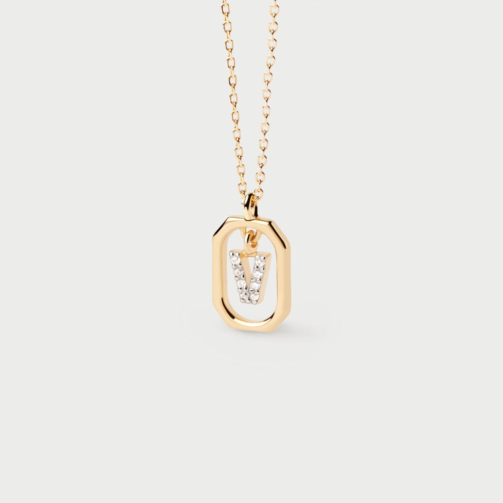 Collana con Lettera V Mini – PD Paola CO01-533