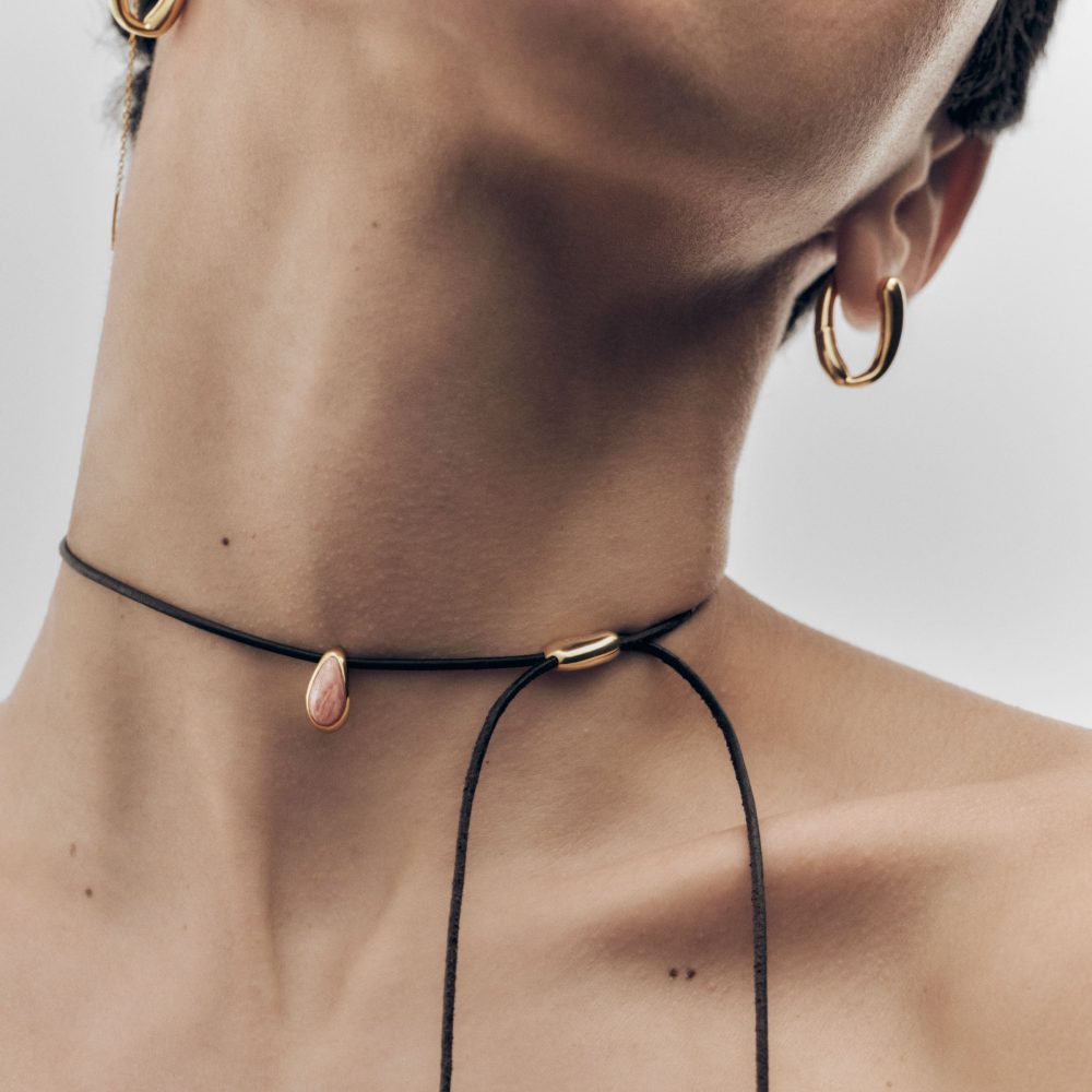 Collana a Cordino Luna con Rodocrosite – PD Paola CO01-B49 indossato
