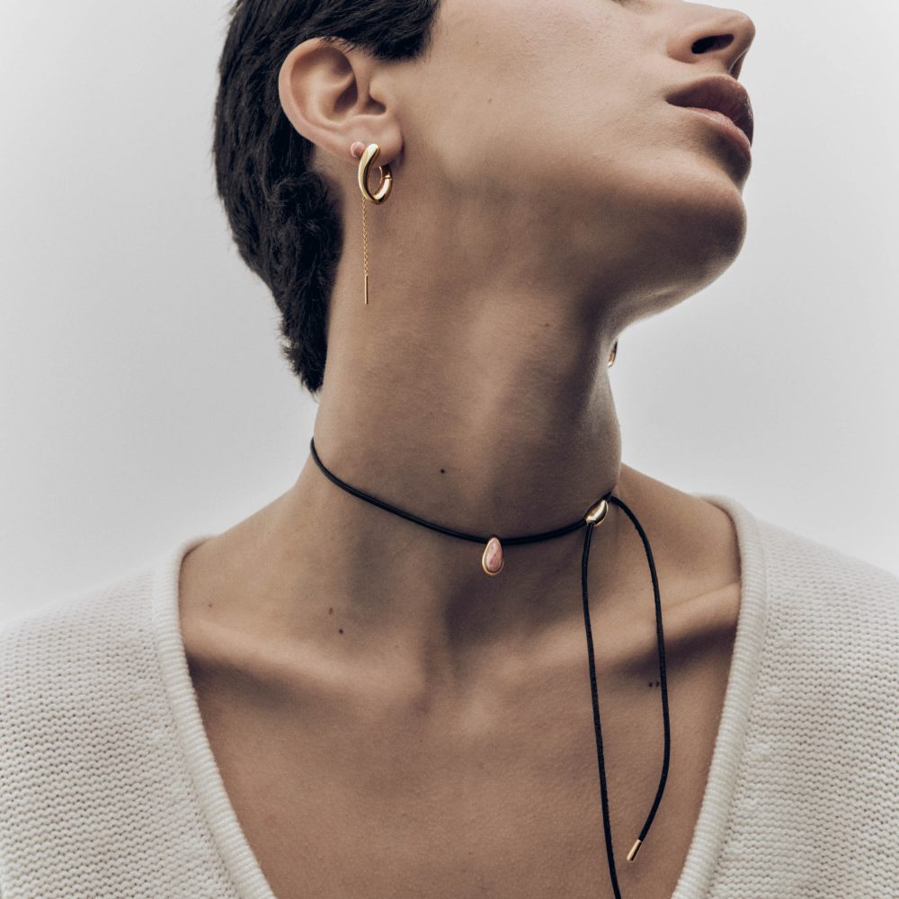 Collana a Cordino Luna con Rodocrosite – PD Paola CO01-B49 indossato