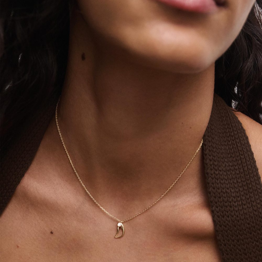 Collana con Pendente Iniziale D – PD Paola CO01-B77 indossato