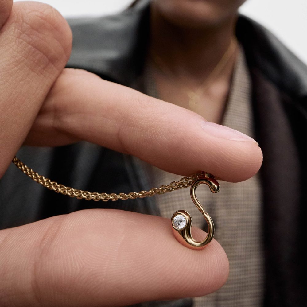 Collana con Pendente Iniziale S – PD Paola CO01-B92 indossato