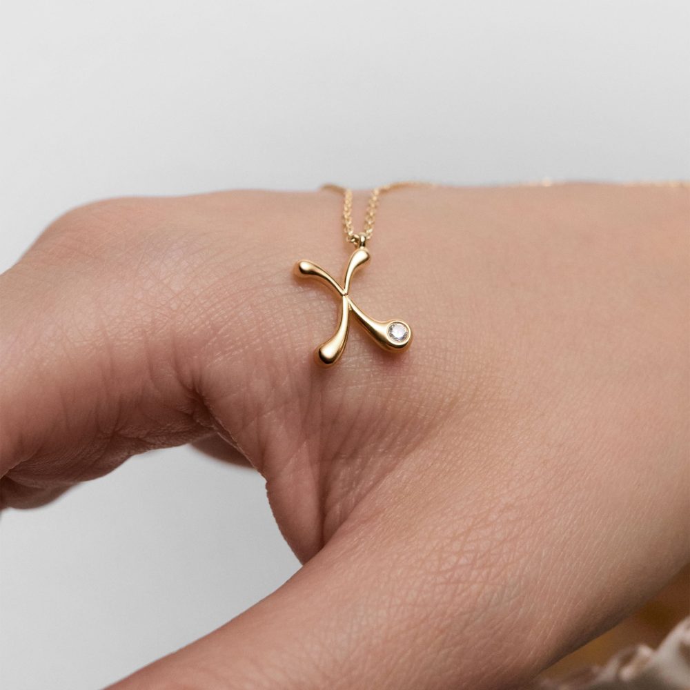 Collana con Pendente Iniziale X – PD Paola CO01-B97 indossato