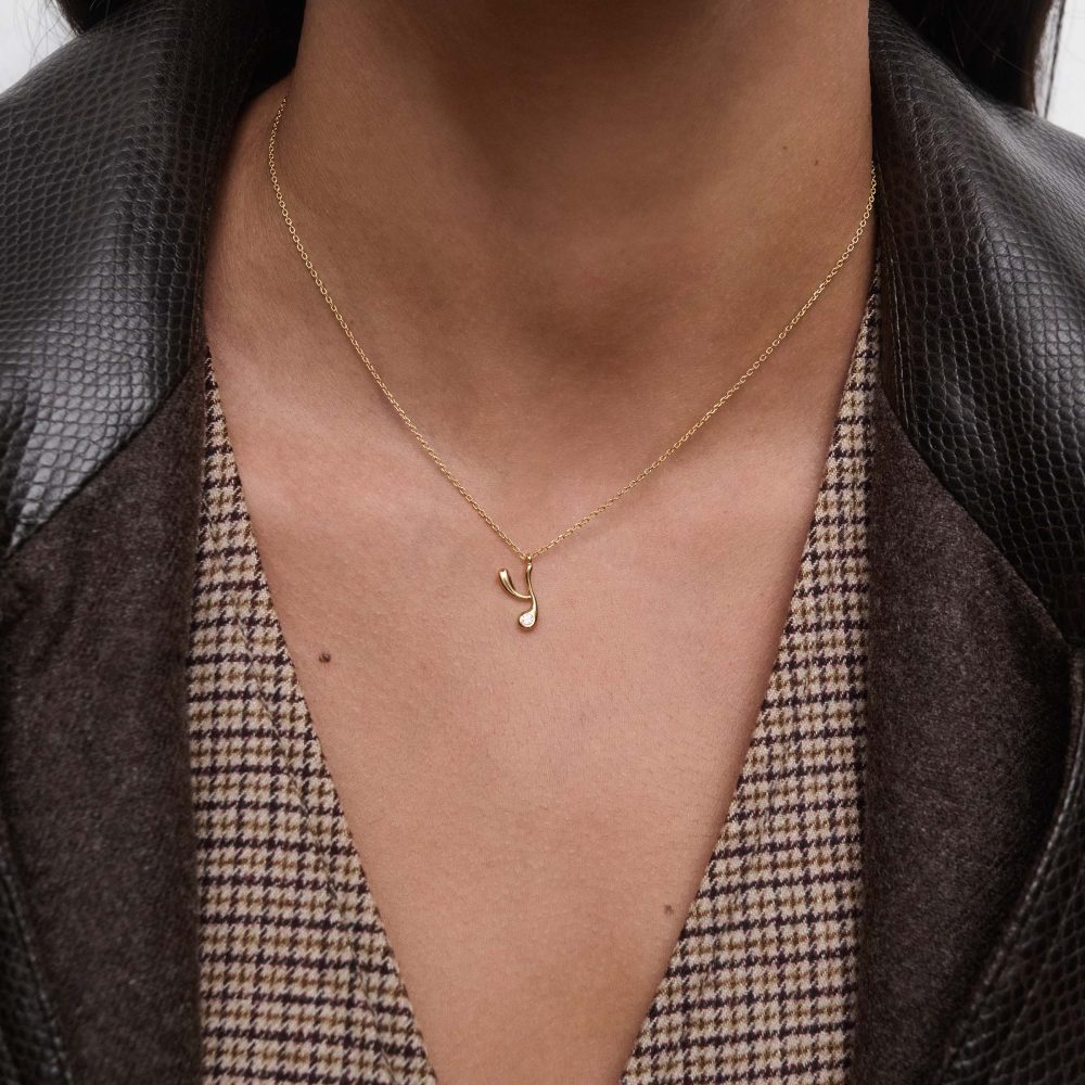 Collana con Pendente Iniziale Y – PD Paola CO01-B98 indossato