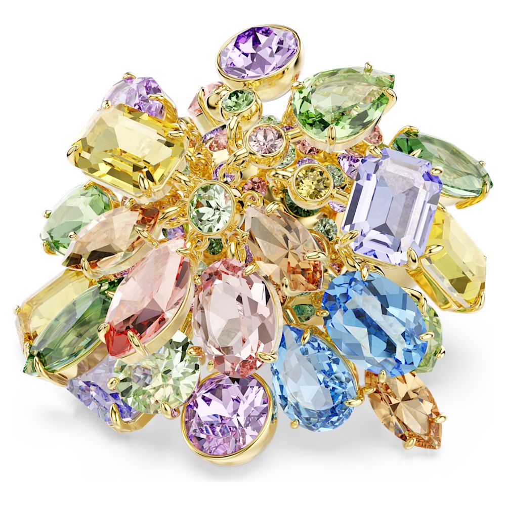 Anello cocktail Gema Swarovski 5753503, multicolore, finitura oro 18K
