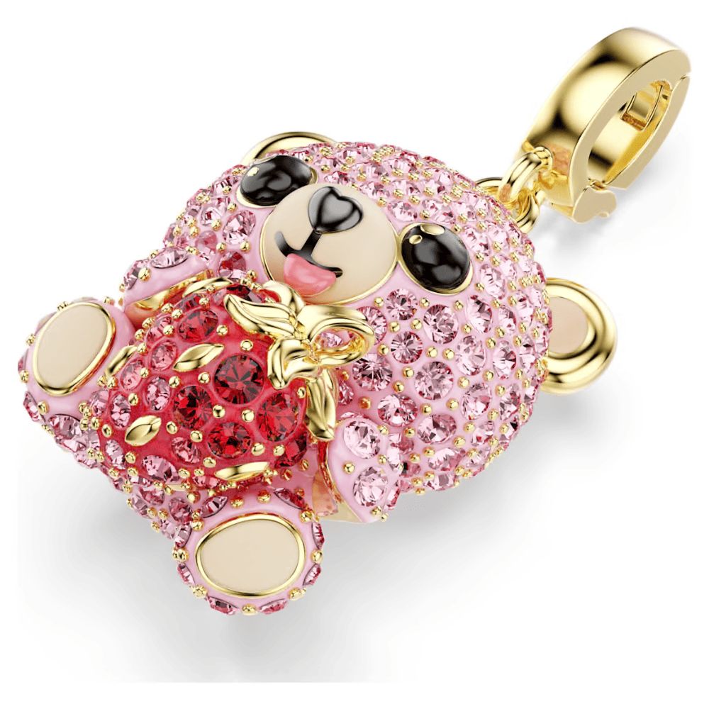 Charm Idyllia Orsetto rosa con fragola Swarovski 5738357 – foto 3