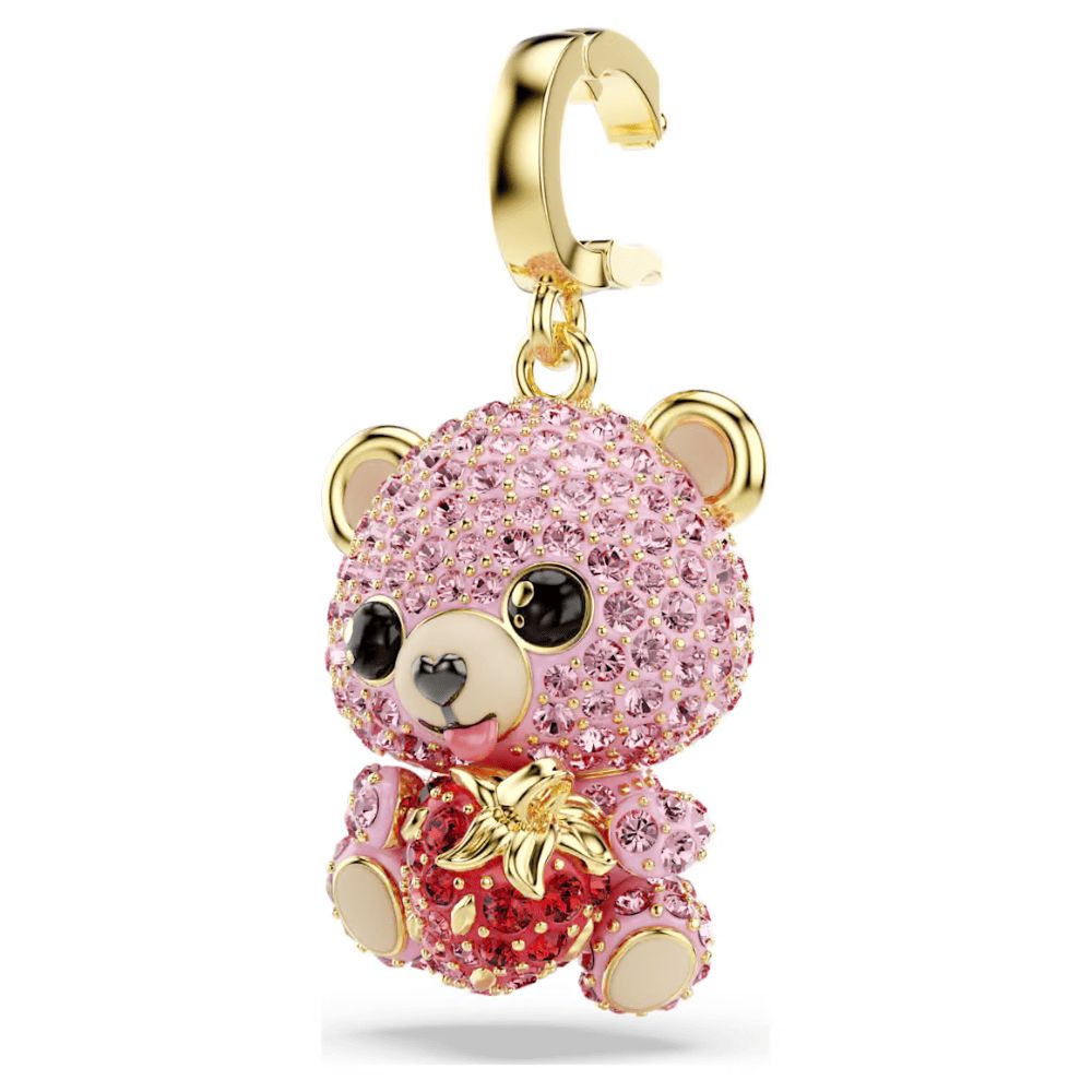 Charm Idyllia Orsetto rosa con fragola Swarovski 5738357 – foto 4