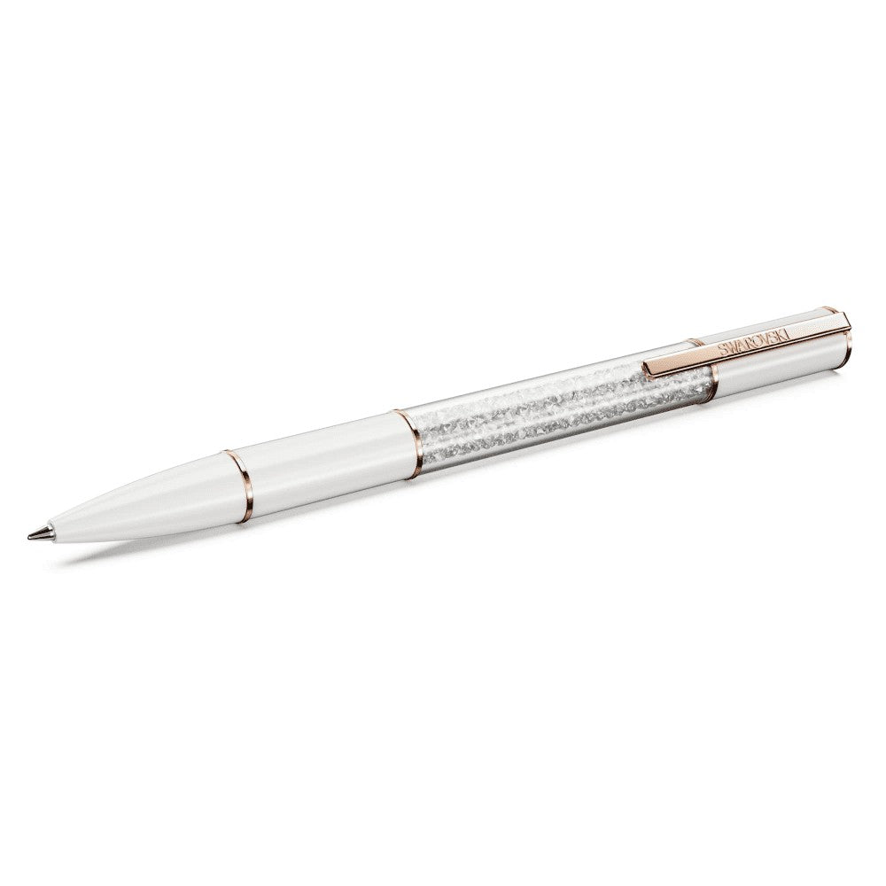 Penna a sfera Crystalline bianca oro rosa Swarovski 5694174