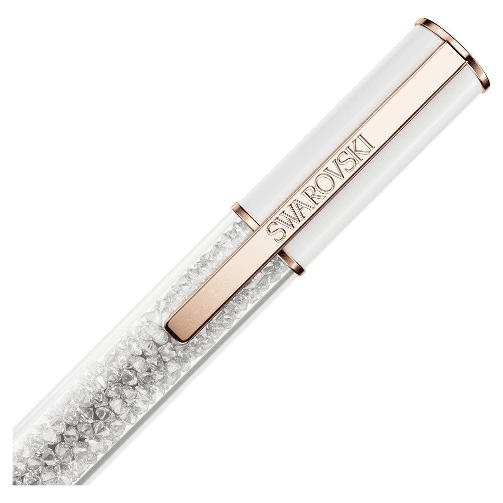 Penna a sfera Crystalline bianca oro rosa Swarovski 5694174 – foto 3