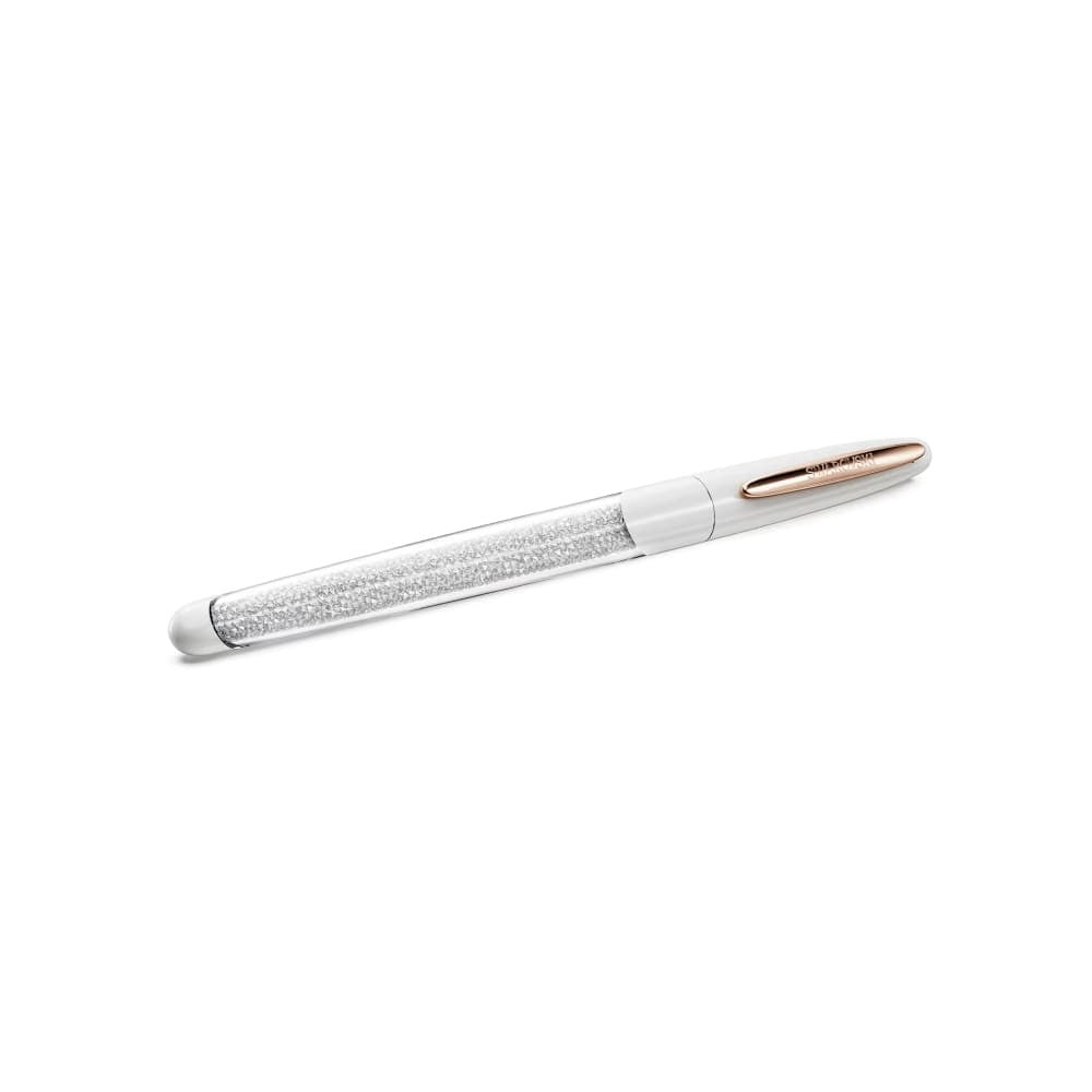 Penna roller Crystalline bianca oro rosa Swarovski 5728390